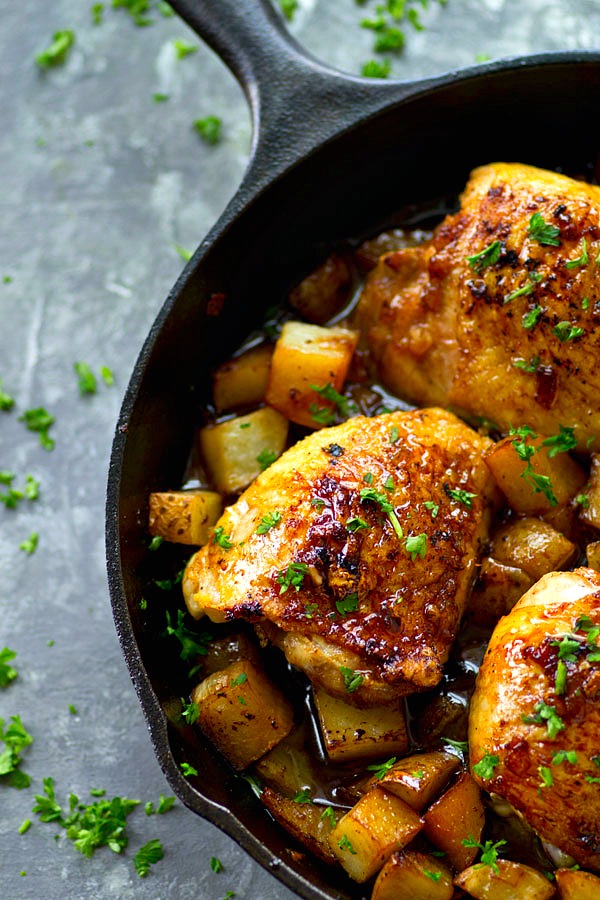 Crispy Chicken with Rosemary Basil Olive Oil and Potato Recipe