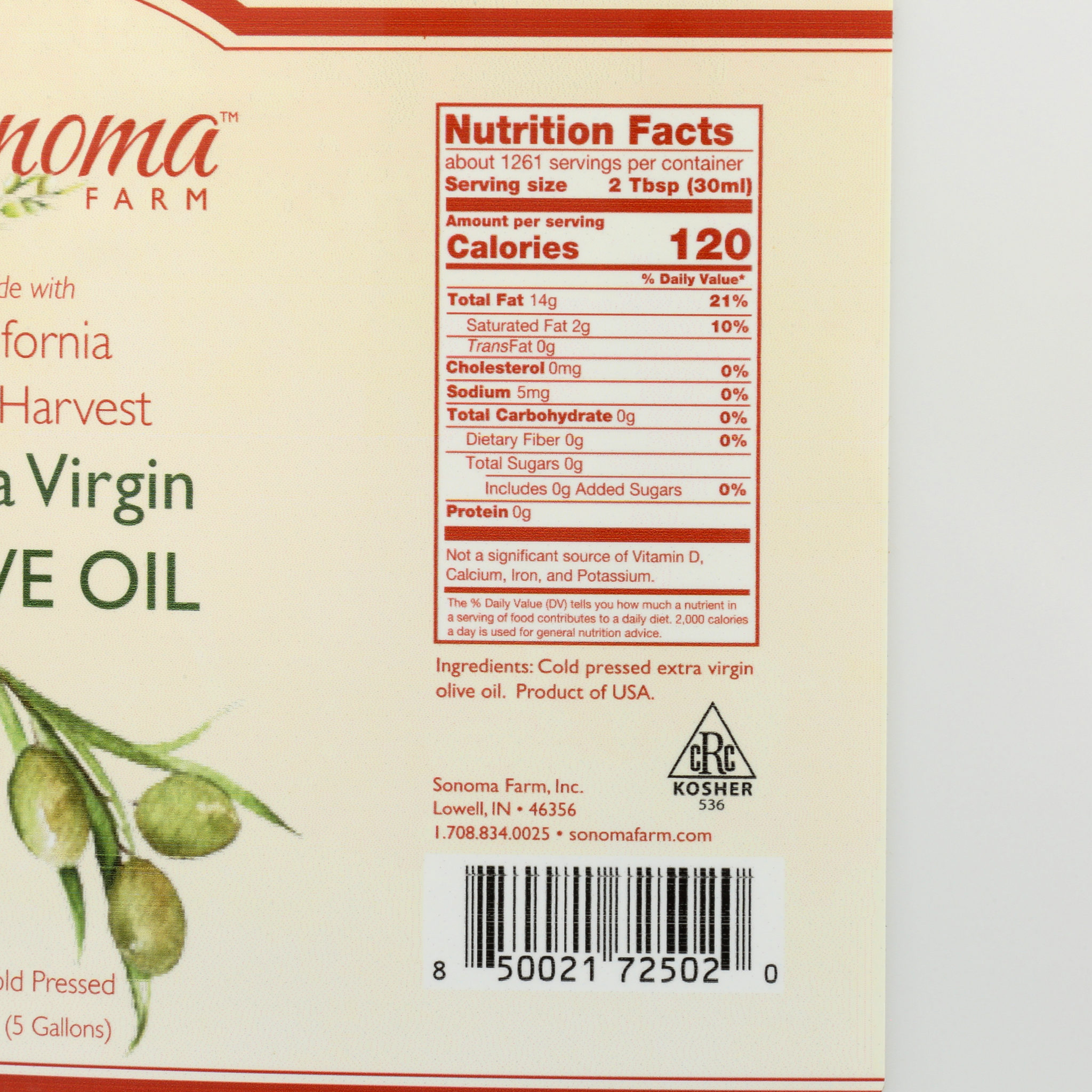 Buy Organic Extra Virgin Olive Oil Online, 55 Gallon Drums