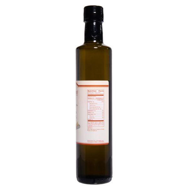 Bottle of butter infused olive oil - 500 ml - nutrition label side