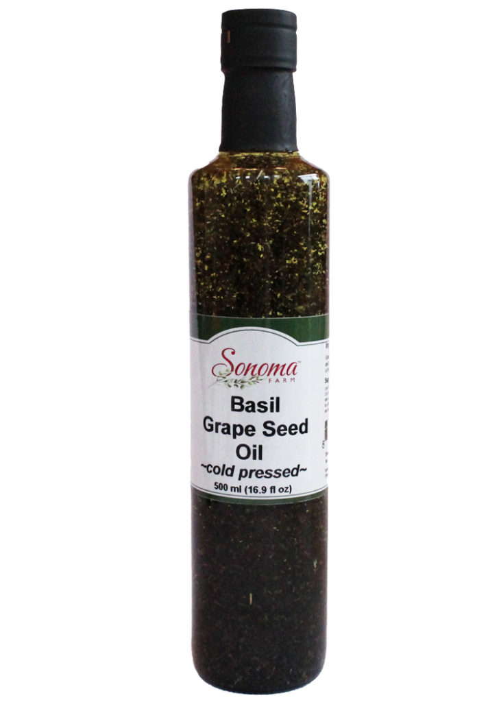 Basil Grape Seed Oil Cold Pressed 500ml 16.9oz Sonoma Farm