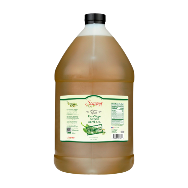 Infused Extra Virgin Olive Oil | <b>Organic Jalapeño</b> | 1 Gallon / 3.8 Liter