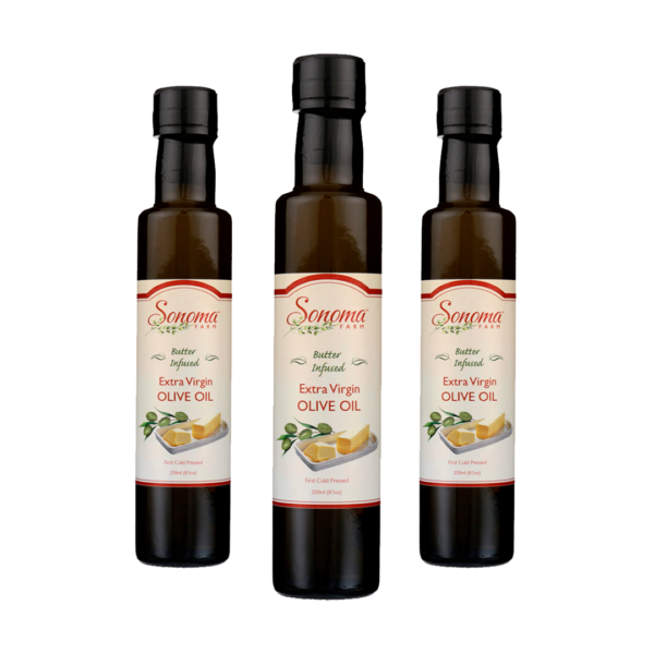 3 Pack of 250ml bottles of butter olive oil